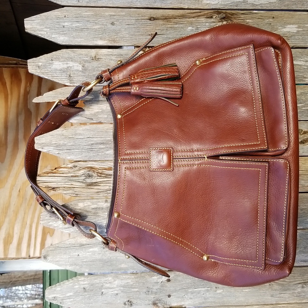 VINTAGE Dooney & Burke KINGSTON BROWN LARGE LEATHER HOBO Bag
